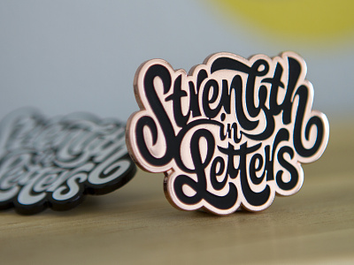 Strength in Letters Pins copper enamel goods limited edition matte black pin game pins strength in letters