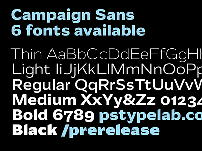 Campaign Sans family fonts new prerelease pstypelab sans type typography