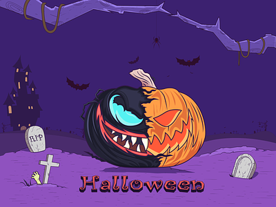 halloween halloween halloween design illustration jack pumpkin monster pumpkin venom