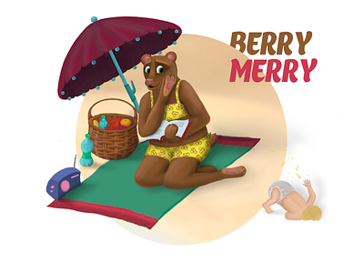 Summer set-Berry Merry animals beach funny photoshop recreation sand sea set summer summer set sun wacom