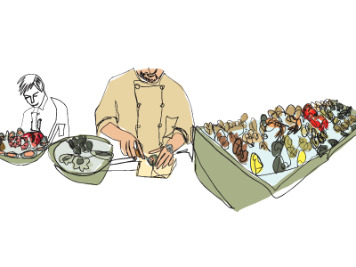 Oyster Bar documentary illustration