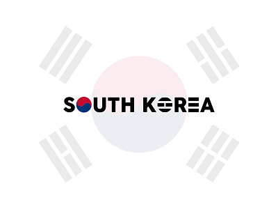 South Korea black blue concept flag graphic design logo logo design minimalistic red south korea