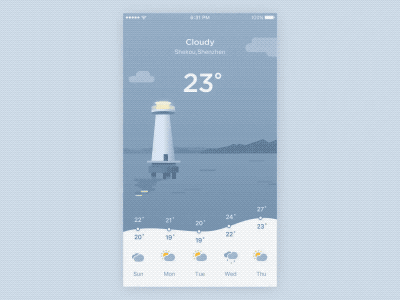 Weather App after effect animation elastic animation ui weather