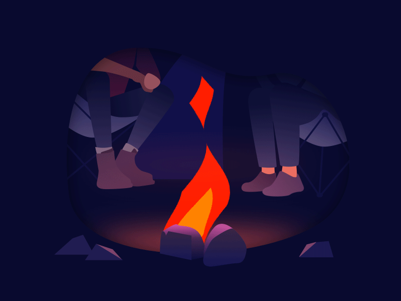 Fire ae after effect animation camping dark fire gif night