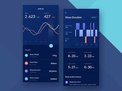 Fitness App app dark data fitness health ui