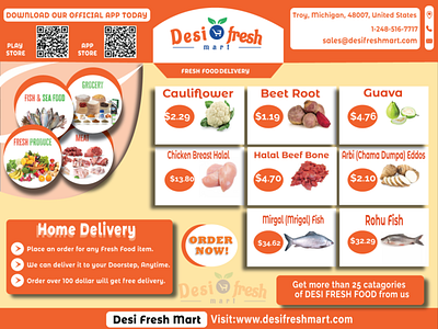 Grocery Company Promotional Flyer and Product Menu