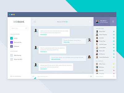 Chatroom View chat chatroom desktop members menu sidebar ui ux