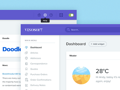 Vinosoft Dashboard Design