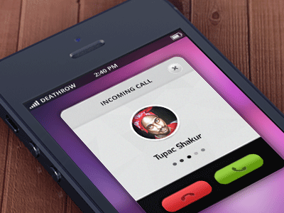 (Free PSD) Tupac is Alive!!! Incoming Call