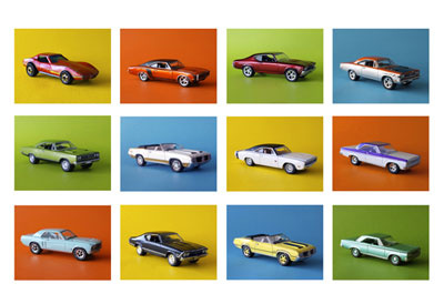 Cars Big cars grid photography retro tabletop vintage