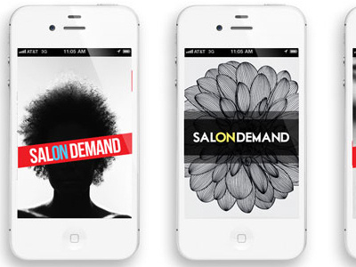 Salon on Demand mobile design splash screen