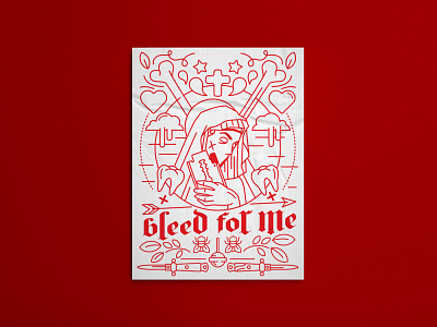Bleed For Me graphic design illustration poster vector vector art