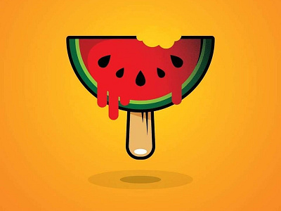 Watermelon on a stick fruit graphic graphic design icon illustration summer vector vector art