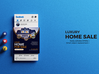 Real estate house social media post or square banner template