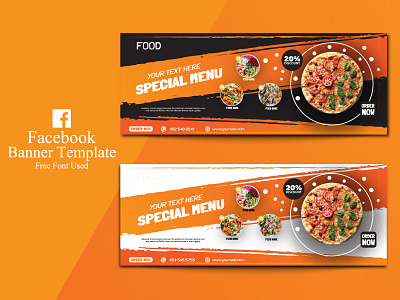 Food menu and restaurant facebook cover template