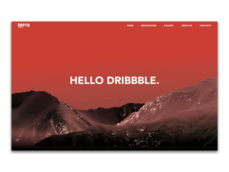 Hello Dribbble. animation debut first invite mountain principle shot ui ux website