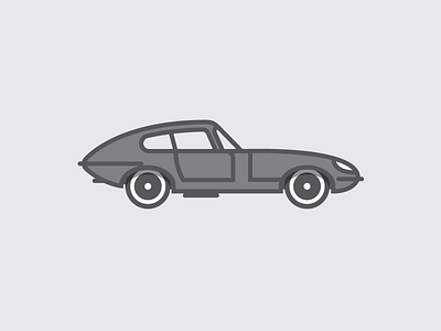 E-Type car illustration jaguar minimal stroke transportation vector vehicle