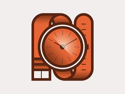 Wristwatch clock gradient illustration time vector watch wristwatch