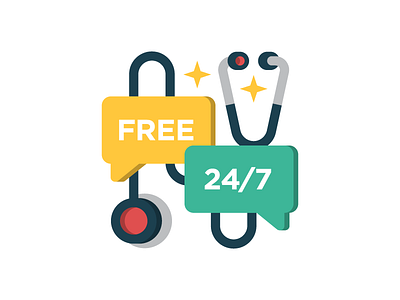 Message Free Forever app doctor illustration medical messaging stethoscope