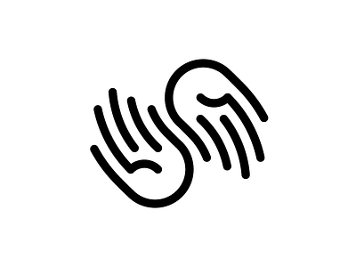 Hands hands icon logo mono stroke
