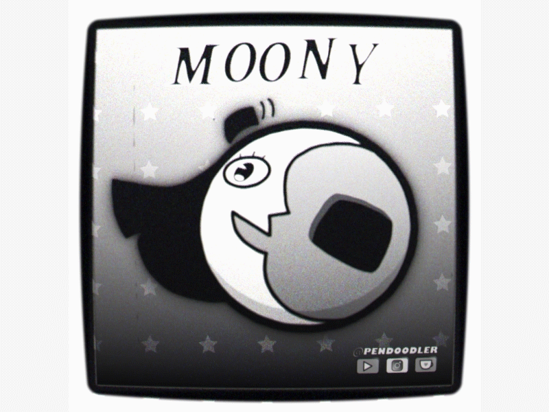 Vintage Moony (snippet) after effects animation black and white ena illustrator moony vintage