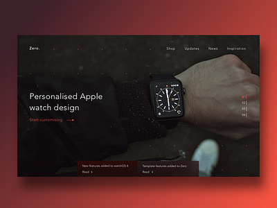 Daily UI challenge - Landing page about the fold apple watch daily ui dark design ui design web design