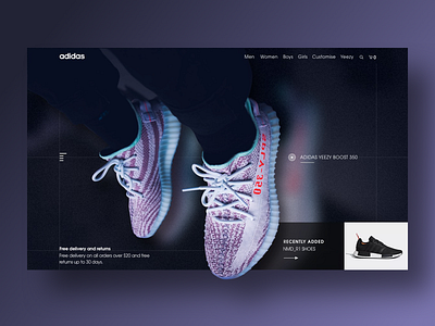 Adidas website design concept adidas dark ui shoes slick ui design web design