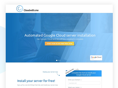 Cloud With Me and Google Cloud partnership campaign campagin design landing page web design