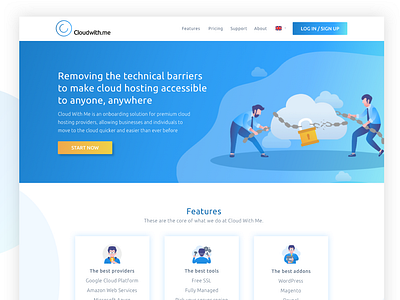 Cloud With Me homepage redesign