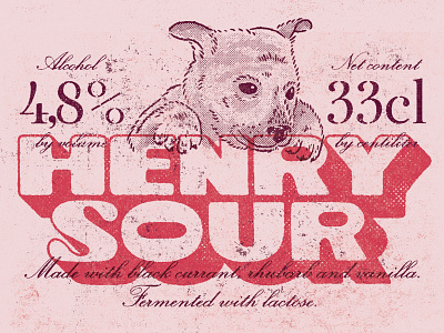 Henry Sour abv alcohol by volume beer beer label branding dog graphic design illustration illustrator lettering puppy sour beer type typography