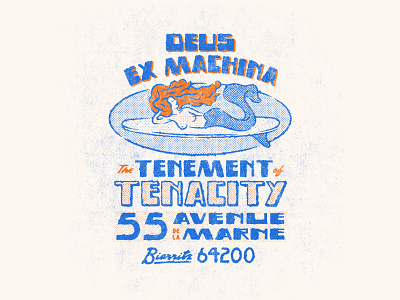 The Tenement of Tenacity biarritz biarritz adress tee deus ex machina deus quarantee comp graphic design handlettering handmade type handmade typography illustration illustration design illustrator lettering tshirt type typelockup typography
