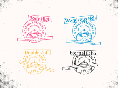 Wondrous Beer Tees badge badgedesign beer brand identity branding brewery branding craft beer graphic design illustrator logo logotype type typography wondrous brewing company