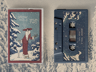 Snow Cassette album design album illustration art deco illustration art deco type cassette tape graphic design illustration illustration art illustrator lettering lofi hiphop snow type typography wordmark wun two