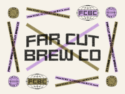 Far Cut Brewing atomica ink effects beer bitmap design bitmap font brand design brand identity branding brewery branding custom type custom wordmark graphic design logo logotype true grit texture supply type typography wordmark