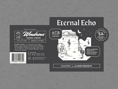 Eternal Echo beer beer branding beer label beer label design beer labels brand identity branding graphic design illustration illustrator logo logotype type typography wondrous brewing co wordmark