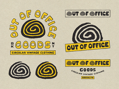 Out Of Office Goods - Logo System brand identity brand system branding branding system brooklyn design handlettering illustrator lettering logo logo set logo system logotype new york out of office goods retro clothing second hand thrift store type typography vintage clothing