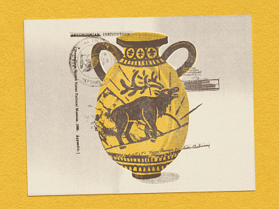 Very Rare Elk Vase design elk history illustration illustration art illustrator mr mockup museum outdoors smithsonian smithsonian institute stamp texture true grit texture supply vase