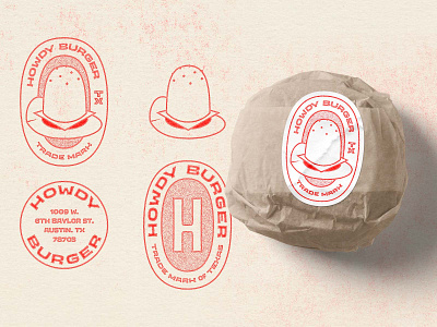 Howdy Burger austin brand identity branding burger brand burger branding burger logo burger logos design howdy howdy burger illustration logo texas type typography visual identity