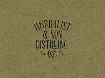 Herbalist & Son Distilling Co. brand identity branding distillery brand distillery branding faux brand identity faux branding faux logo gin gin distillery graphic design illustration lettering logo logotype spirit distiller spirits spirits and gin type type lockup typography