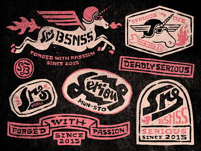 Deadly Serious badge badge design badge illustrations brand design branding design graphic design illustration illustrator lettering marks moto motor sports stickers type typography