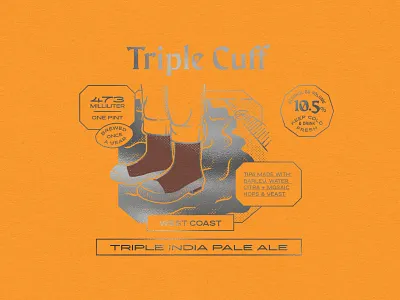 Triple Cuff beer brand beer branding beer label beer label art brand identity branding emeryville illustration illustrator india pale ale lettering tipa triple cuff type typography wondrous brewing co