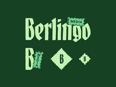 Berlingo Media berlingo media blackletter blackletter logo brand identity branding custom logotype wordmark custom wordmark graphic design lettering logo marketing agency responsive logo responsive logo system type typography