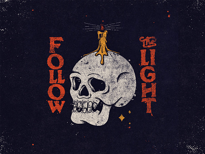 Follow The Light handlettering illustration illustrator lettering mark skull symbol symbolism tattoo type typography