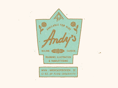 Andy's Beer available for hire beer beer label branding freelance graphic designer handlettering illustrate illustration illustrator lettering typography