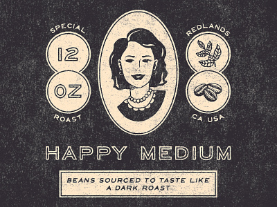 Happy Medium - Rejected Direction branding coffee coffee bag graphic design illustration illustrator package design packaging design type typography