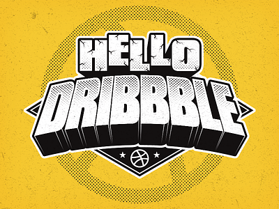 Hello Dribbble! debut design first shot illustration lettering typography vector