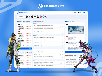 Esport Results Website Revamp dashboard esports esports website ui design website redesign website revamp