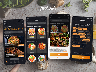 Isakuniki - Cook App app cook cook app mobile app design recipe app ui ui design uiux design user interface design