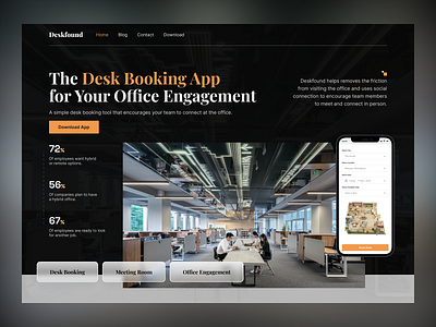 Website Design: Deskfound Landing Page