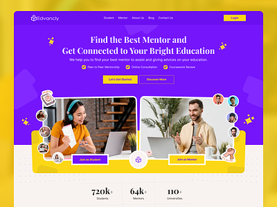 Website Design: Edvancly - Finding Mentor Online Landing Page